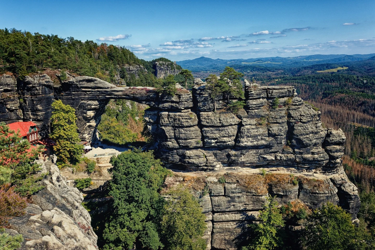 Das Prebischtor in der Böhmischen Schweiz, Europas größtes Sandstein-Felsentor